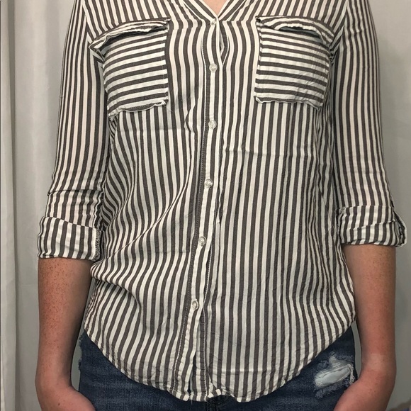 Harper striped long sleeve button down - Picture 2 of 6
